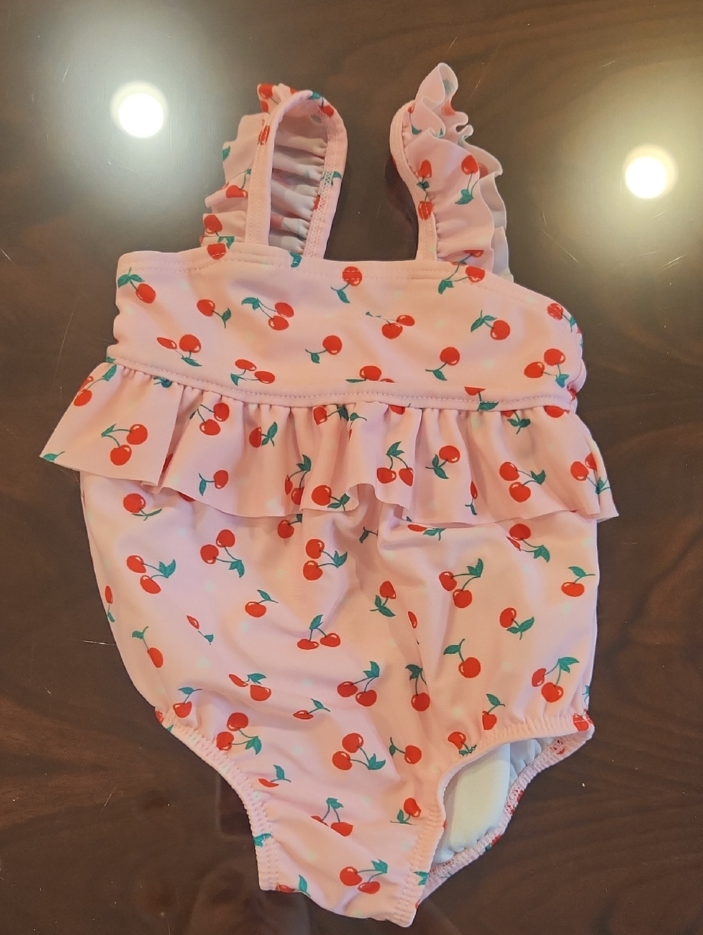 wonder nation Pink and White Baby swimsuit